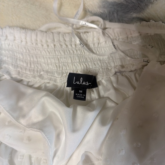 Lulu's White Backless Ruffle Dress - Picture 4 of 5